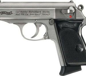 Walther 4796001 PPK .380ACP 3.3" 6+1 Stainless Steel/Black Grips