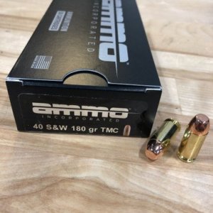 Ammo Incorporated 40 S&W 180 Grain Total Metal Coating AI40180TMC-A50 50 Rounds