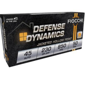 Fiocchi 45 ACP Shooting Dynamics Ammunition FI45T 230 Grain Jacketed Hollow Point 50 Rounds