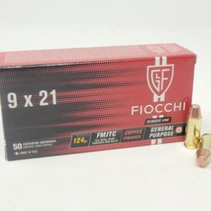 Fiocchi 9x21mm Ammunition FI9X21 123 Grain Full Metal Jacket Truncated Cone 50 rounds