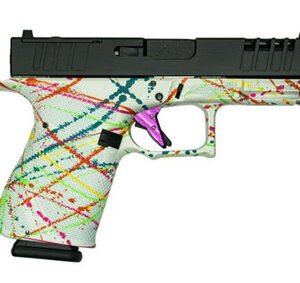 Great Lakes Firearms GL19SWHT Striker 4" 15+1 Splatter White/Nitride Barrel