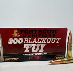 Fort Scott Munitions 300 Blackout Ammunition FSM300150SCV2 150 Grain Solid Copper Spun 20 Rounds