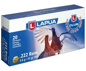 LAPUA 222 REM 55GR FMJ 20/600