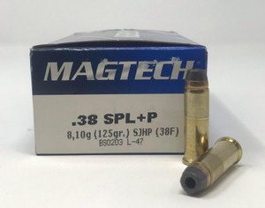 Magtech 38 Special +P Ammunition 38F 125 Grain Semi Jacketed Hollow Point 50 Rounds