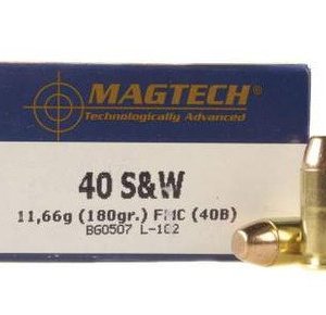 Magtech 40 Smith&Wesson Ammunition FMC-Flat MT40B 180 Grain 50 rounds