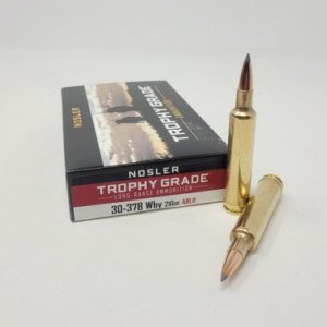 Nosler 30-378 WBY Mag Ammunition Trophy Grade Long Range NOS60133 210 Grain Accubond Ballistic Tip 20 Rounds