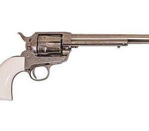 Cimarron Frontier PP405LNI .38 Special/.357 Magnum 7.5" 6 Rounds Laser Engraved Nickel/Ivory Grips