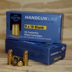 Prvi PPU 9mm BLANK Ammunition PPB9L 50 Rounds