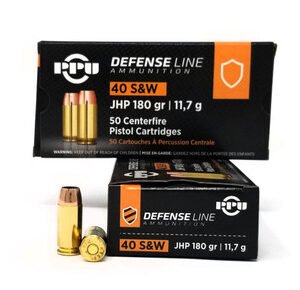 Prvi PPU 40 S&W Ammunition Defense PPD40 180 Grain Jacketed Hollow Point 50 Rounds