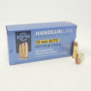 Prvi PPU 10mm Ammunition PPH10F 170 Grain Jacketed Flat Point 50 Rounds