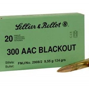 Sellier & Bellot 300 AAC Blackout Ammunition SB300BLKA 124 Grain Full Metal Jacket 20 rounds