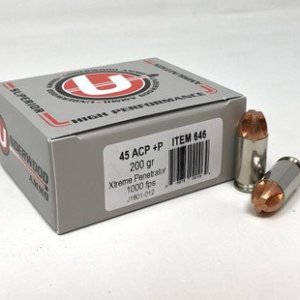 Underwood 45 ACP +P Ammunition 200 Grain Xtreme Penetrator UW646 20 Rounds