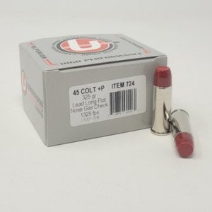 Underwood 45 Colt +P Ammunition UW724 325 Grain Hard Cast Coated Long Flat Nose Gas Check 20 rounds