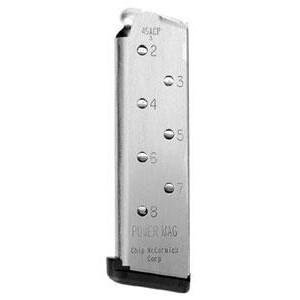Chip McCormick 1911 Power Mag Handgun Magazine .45 ACP Stainless Steel 8/rd