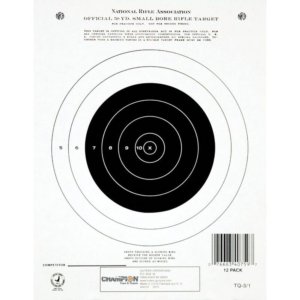 Champion Official NRA Paper Targets GTQ-3/1 50 yd Small Bore Rifle Single Bull 12/ct