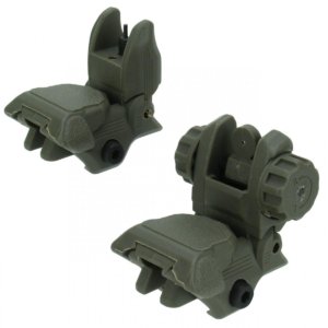 TacFire AR-15 45 Same Plane/Low Profile Pop Up Sights OD Green