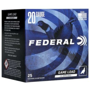Federal Game-Shok Upland Game Hi Brass Load Shotshells 20 ga 3" 1-1/4 oz 1300 fps #6 25/ct