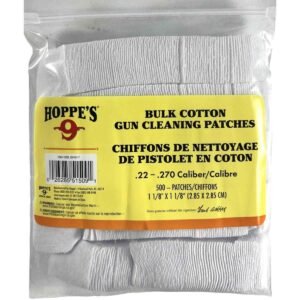 Hoppes .22-.270 Cal Gun Cleaning Patches 1-1/8" 500/ct Poly Bag | Hoppes
