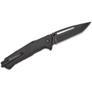 Smith & Wesson Extreme Ops Folding Knife 3-1/2" Tanto Blade Black with Glass Breaker Box