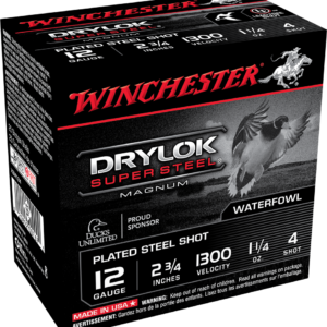 WINCHESTER DRYLOK STL MAG 12G 2-3/4' #4 1-1/4OZ 25RDS