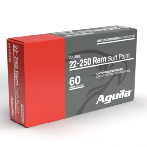 AGUILA 22-250 REM 60GR INTERLOCK BTSP 20RD BX 10 BOXES PER CASE