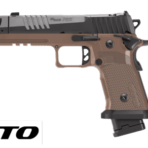 SIG SAUER P211 COMBAT 9MM PISTOL 4.4" MACH3D COMP, SAO, COYOTE G10 GRIP, 1-23RD 2-21RD MAGS