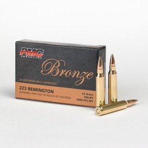 PMC 223 Remington Bronze Ammunition PMC223A 55 Grain Full Metal Jacket Boat Tail 20 rounds