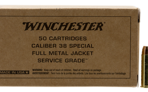 Winchester 38 Special Ammunition Service Grade SG38W 130 Grain Full Metal Jacket 50 Rounds