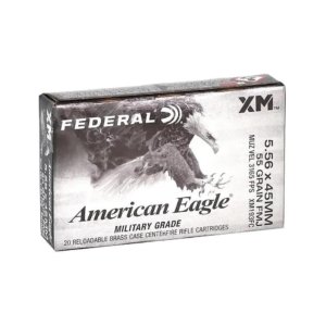 Federal American Eagle Rifle Ammunition 5.56mm 55gr FMJ 3165 fps 20/ct