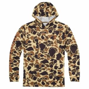 Browning Hooded Long Sleeve Tech Shirt Vintage Tan Camo M