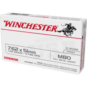 Winchester USA Lake City M80 Rifle Ammunition 7.62x51mm 149 gr. | Winchester