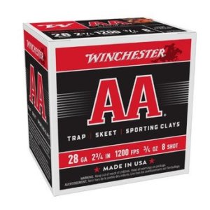 Winchester 28 Gauge Ammunition AA Target AA288 2-3/4" 3/4oz #8 Shot 250 rounds
