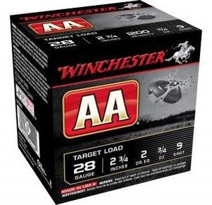 Winchester 28 Gauge Ammunition AA Target AA289 2-3/4" 3/4oz #9 Shot 250 rounds