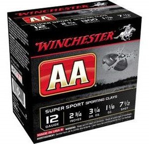 Winchester 12 Gauge Ammunition AASC127 Sporting Clays 2-3/4" #7.5 1300fps 1-1/8oz CASE 250 rounds