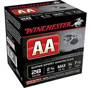 Winchester 28 Gauge Ammunition AA Super Sport AASC287 2-3/4" 7.5 Shot 3/4oz 1300fps 250 Rounds