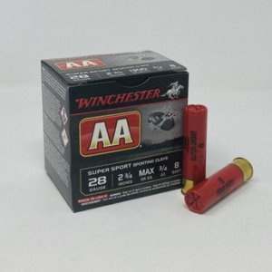 Winchester 28 Gauge Ammunition AASC288CASE 2-3/4" 3/4 oz 8 Shot CASE 250 Rounds