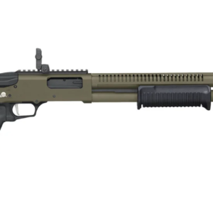 MOSSBERG 590R CERAKOTE 12G 3" SHOTGUN 18.5" W/ H.S., ODG, MOE GRIP/FLIP UP, 5 POSITION STOCK, 6+1