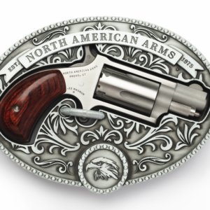 NAA MINI-REVOLVER .22 M, 1 1/8", W/ OVAL ORNATE BELT BUCKLE